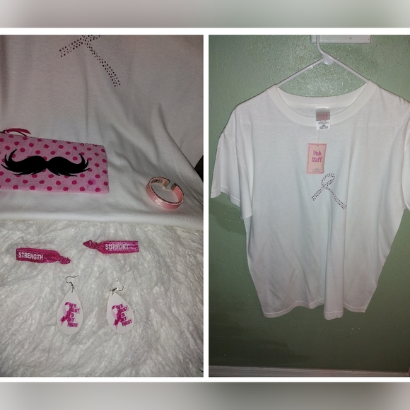 BREAST CANCER NWT T-SHIRT - Picture 3 of 14